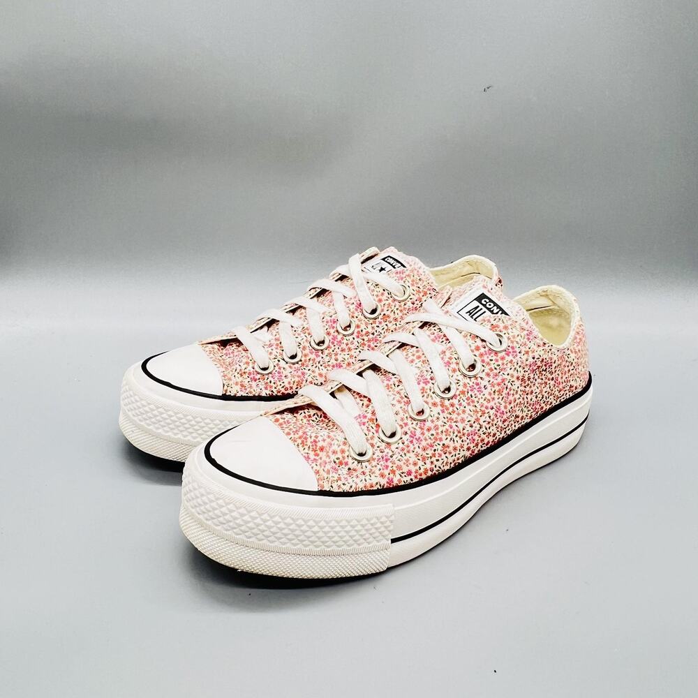 Converse Shoes Womens 6.5 Pink Floral Chuck Taylor All Star Platform Sneakers - Picture 3 of 11